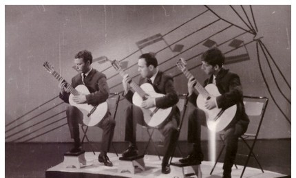Трио гитаристов, 1966 г. Фотоархив Дома учёных