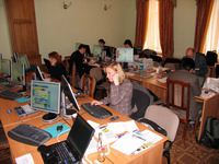 Пресс-центр в гостиной Дома учёных. Саммит, 2006 г.